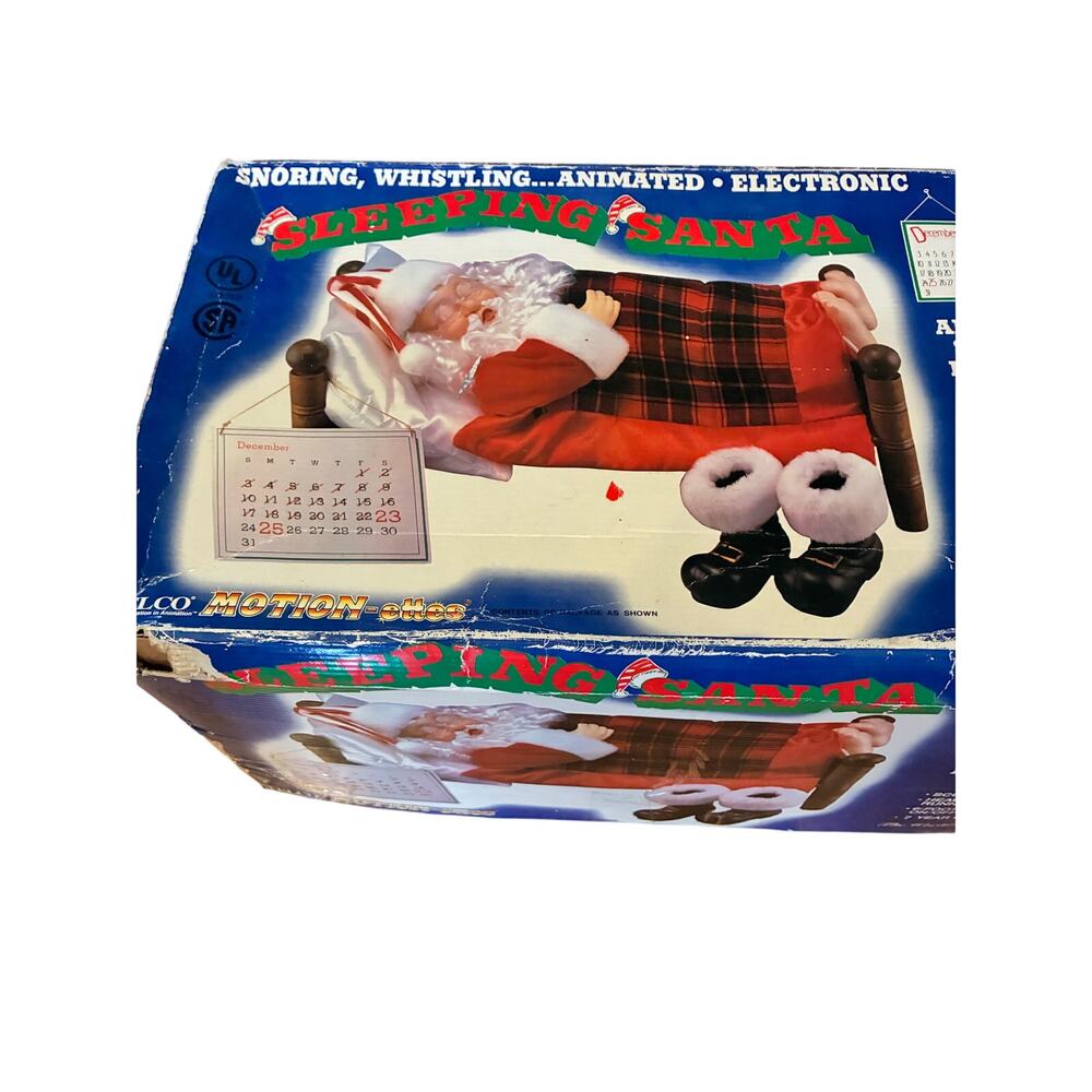 1992 Telco Motion-ettes Sleeping Santa Animated Snoring‎ Whistling